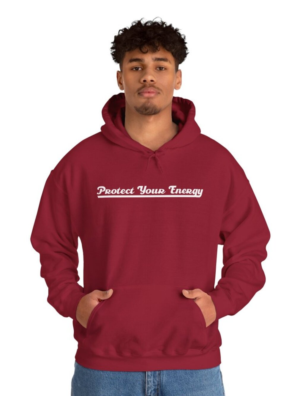 Protect Your Energy Hoodie | Unisex Streetwear Sweatshirt | Cardinal Red - Picture 1 of 4